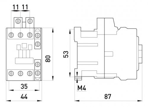 Контактор e.industrial.ukc.12.220 12А 220В/АС3 1НО+1НЗ E.Next i.0090002