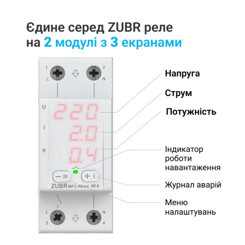 Мультифункціональне реле ZUBR MF2-40 red