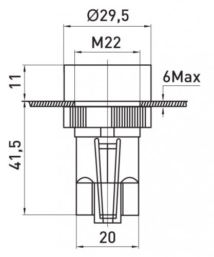 Кнопка з фіксацією e.mb.eh135 червона 1NO+1NC E.Next p0810129
