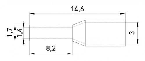 Наконечник-гільза із ізольованим фланцем e.terminal.stand.e1008.black 1,0 (чорний) (100шт) E.Next s3036017