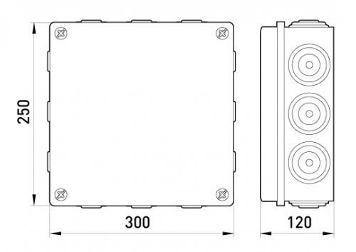 Коробка розподільна пластикова IP55 e.db.pro.300.250.120
