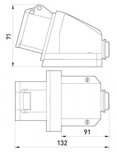 Розетка стационарная e.socket.pro.4.16, 4п., 380В, 16А (114) p012004