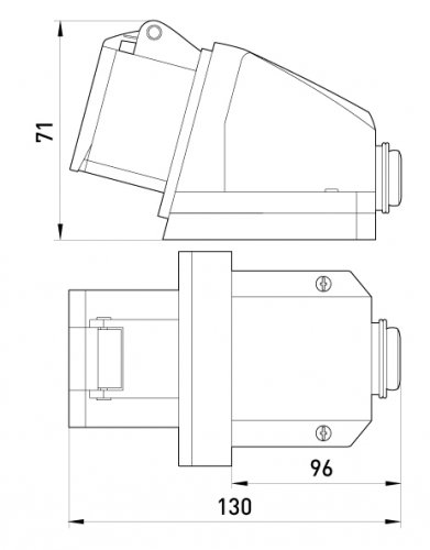 Розетка стационарная e.socket.pro.5.16, 5п., 380В, 16А (115)) E.Next p012007