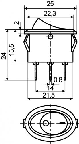 Переключатель клавишный с подсветкой KCD1-9-101N R/B красный АСКО A0140040087
