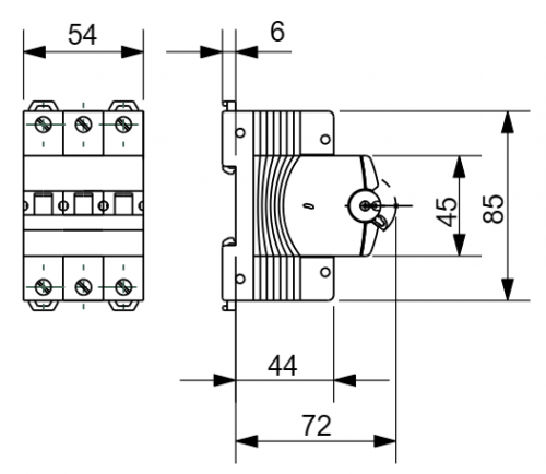 Выключатель автоматический 3-п C 25A 6kA Gewiss GW92069